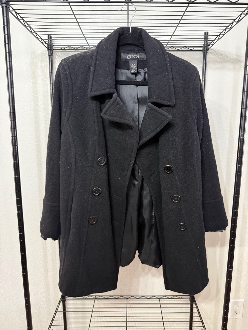 Lane Bryant Black Double-Breasted Pea Coat by